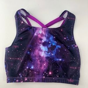 More Than Magic Galaxy Purple Swim Top Large NWOT